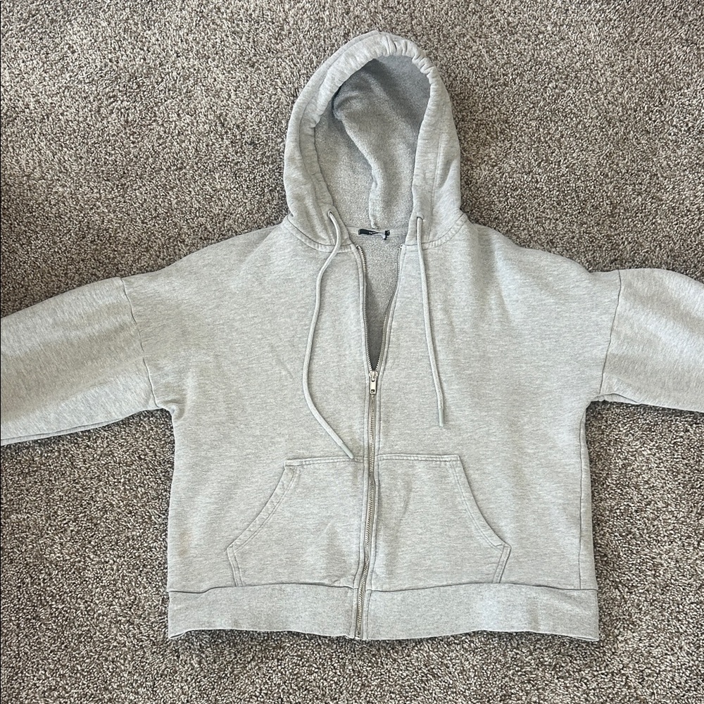 Gray Zip-Up Hoodie
